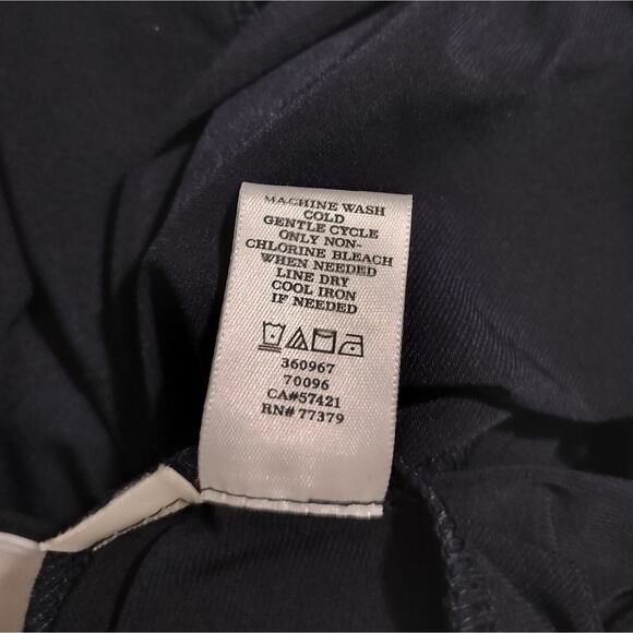 Ann Taylor Navy Blue White Belted Sleeveless Straight Leg Casual Jumpsuit Size 8 - Picture 13 of 14